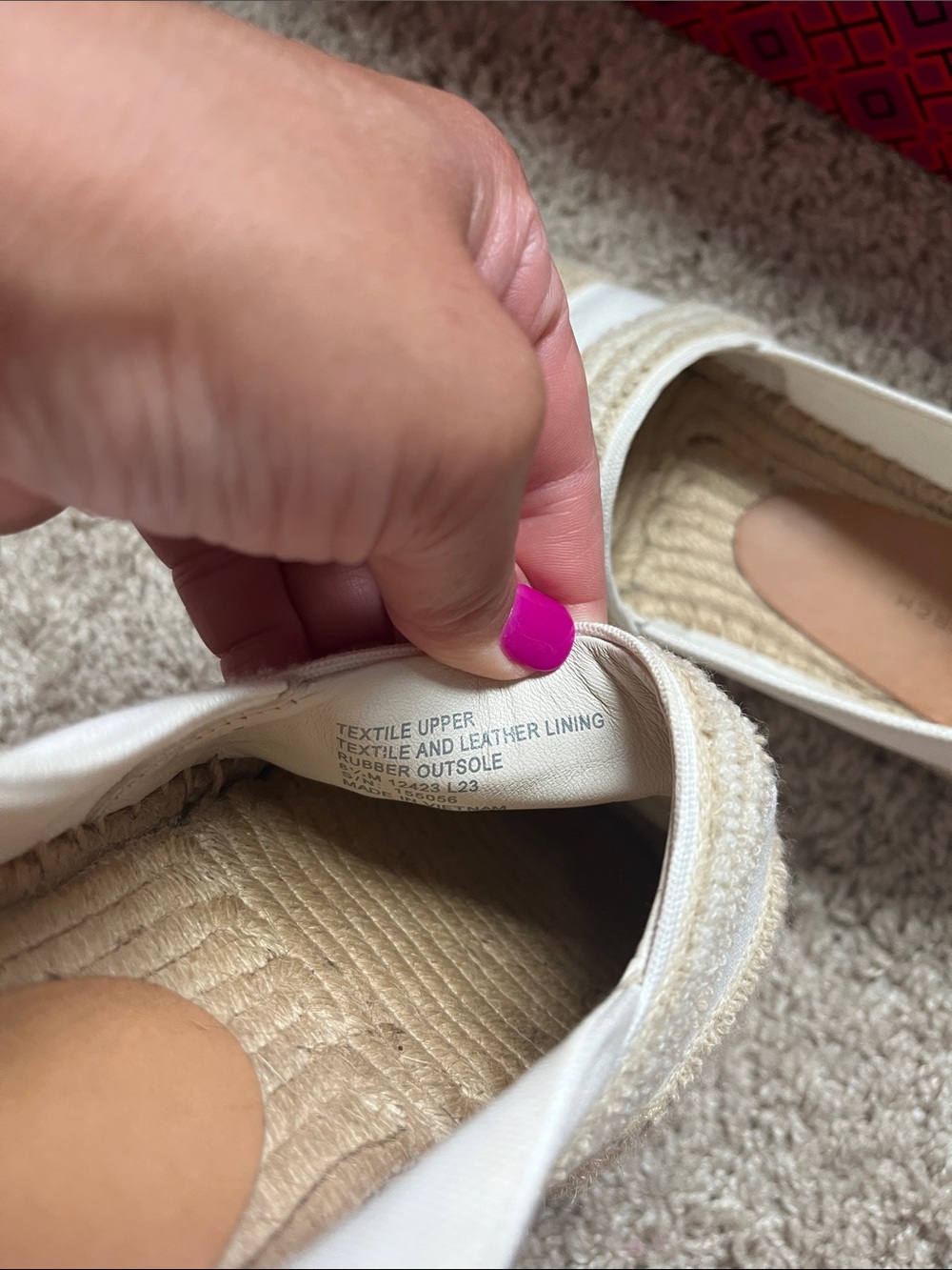 Tory Burch Cream Woven Espadrille Loafers - Picture 8 of 9